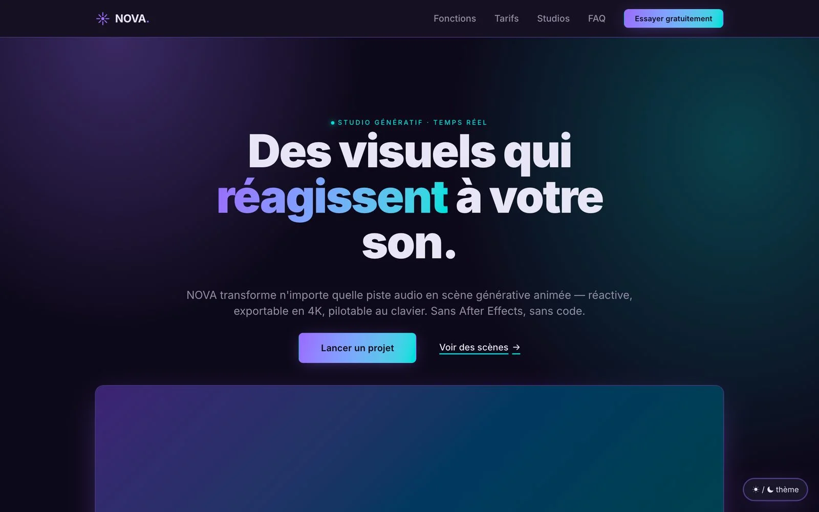 Le site NOVA, style Nocturne
