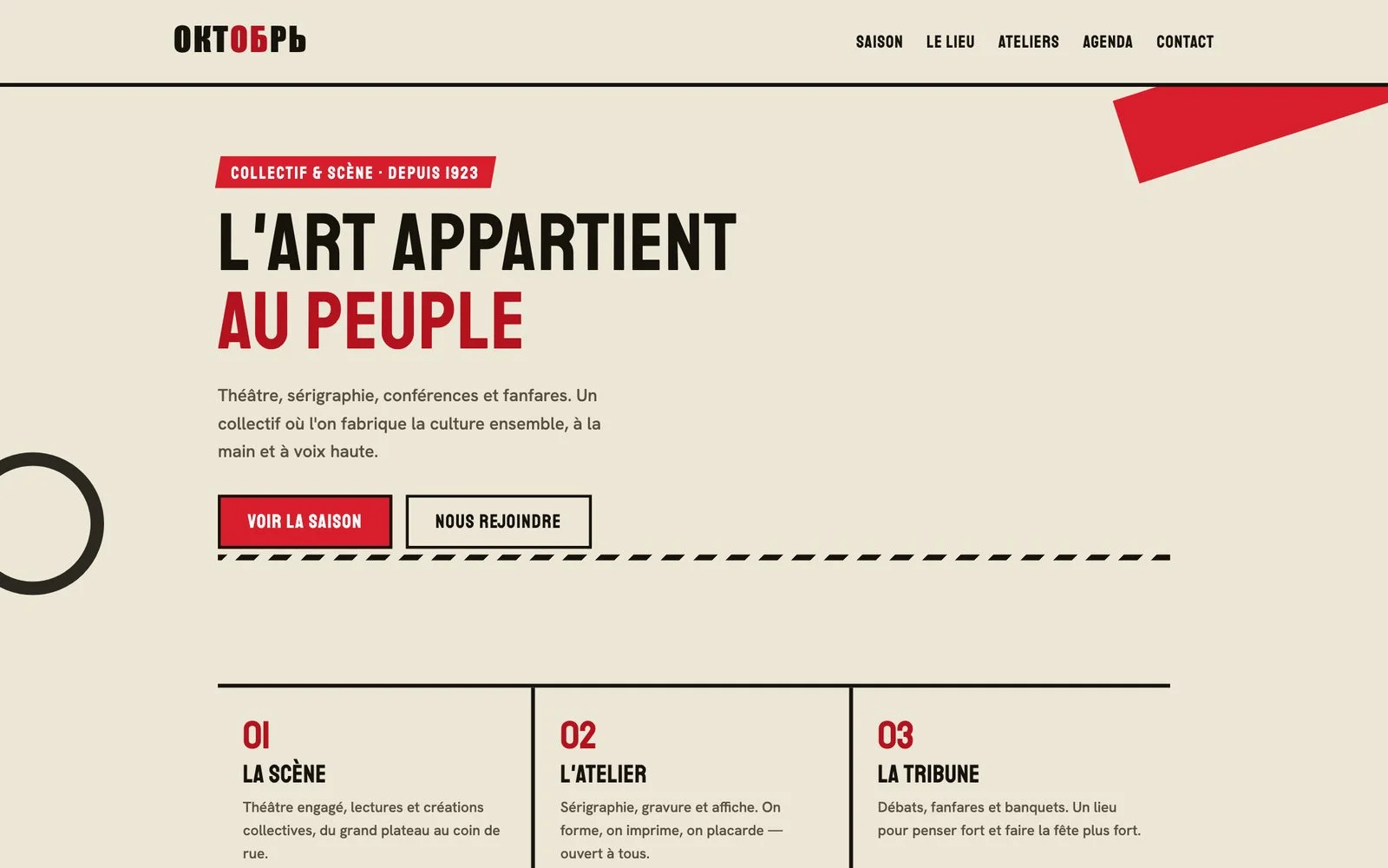 Construct — Affiche constructiviste, rouge et noir