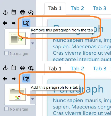 Managing tabs in a web page